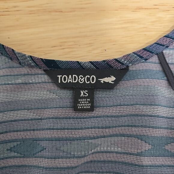 Toad‎ & Co Sunkissed Cut Out Mini Dress Size XS Blue Aztec Stretch UPF Outdoor - Picture 3 of 10